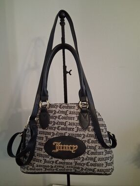 Juicy Couture Black & Gray Satchel Purse
